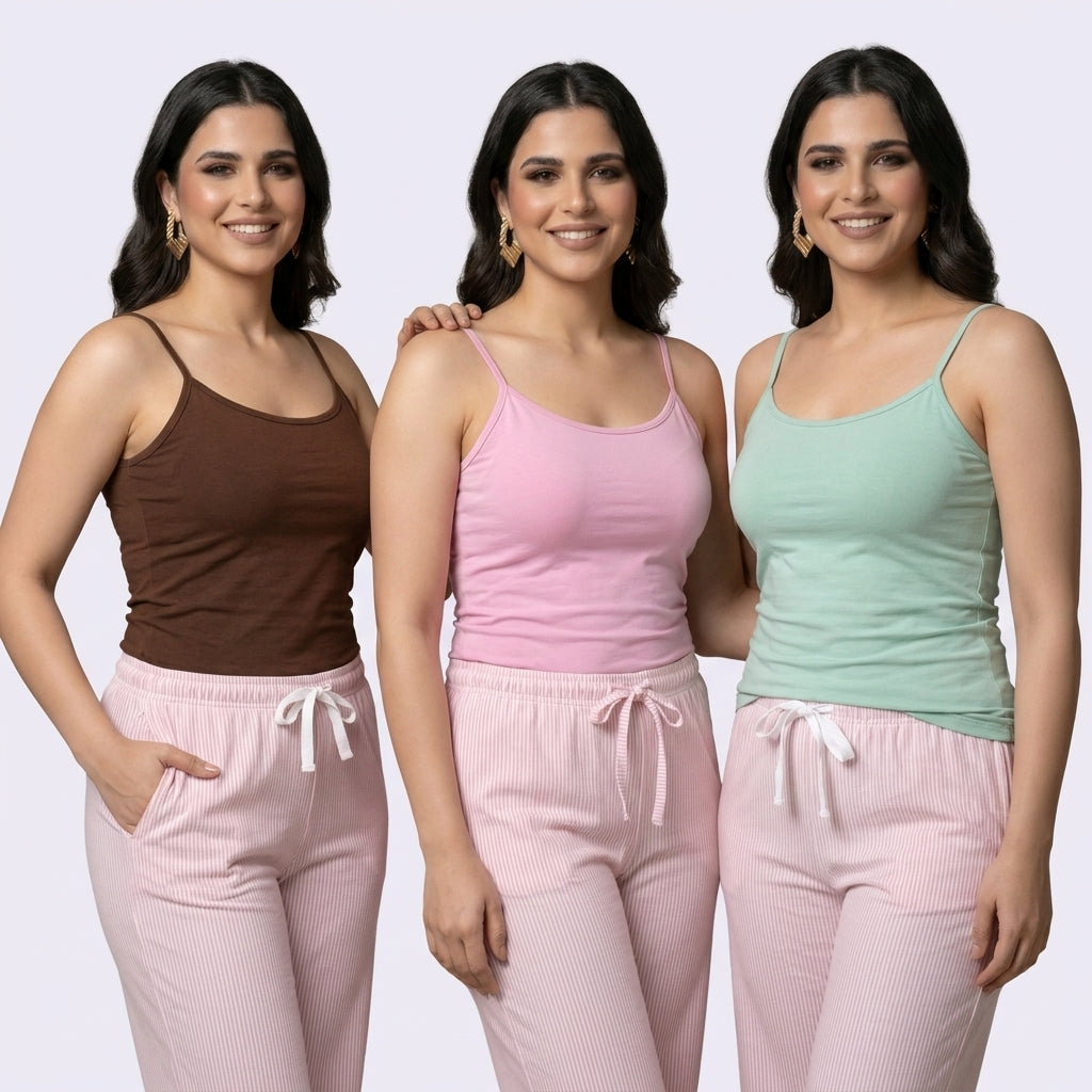 طقم بيزك توب حمالات ٣ قطع